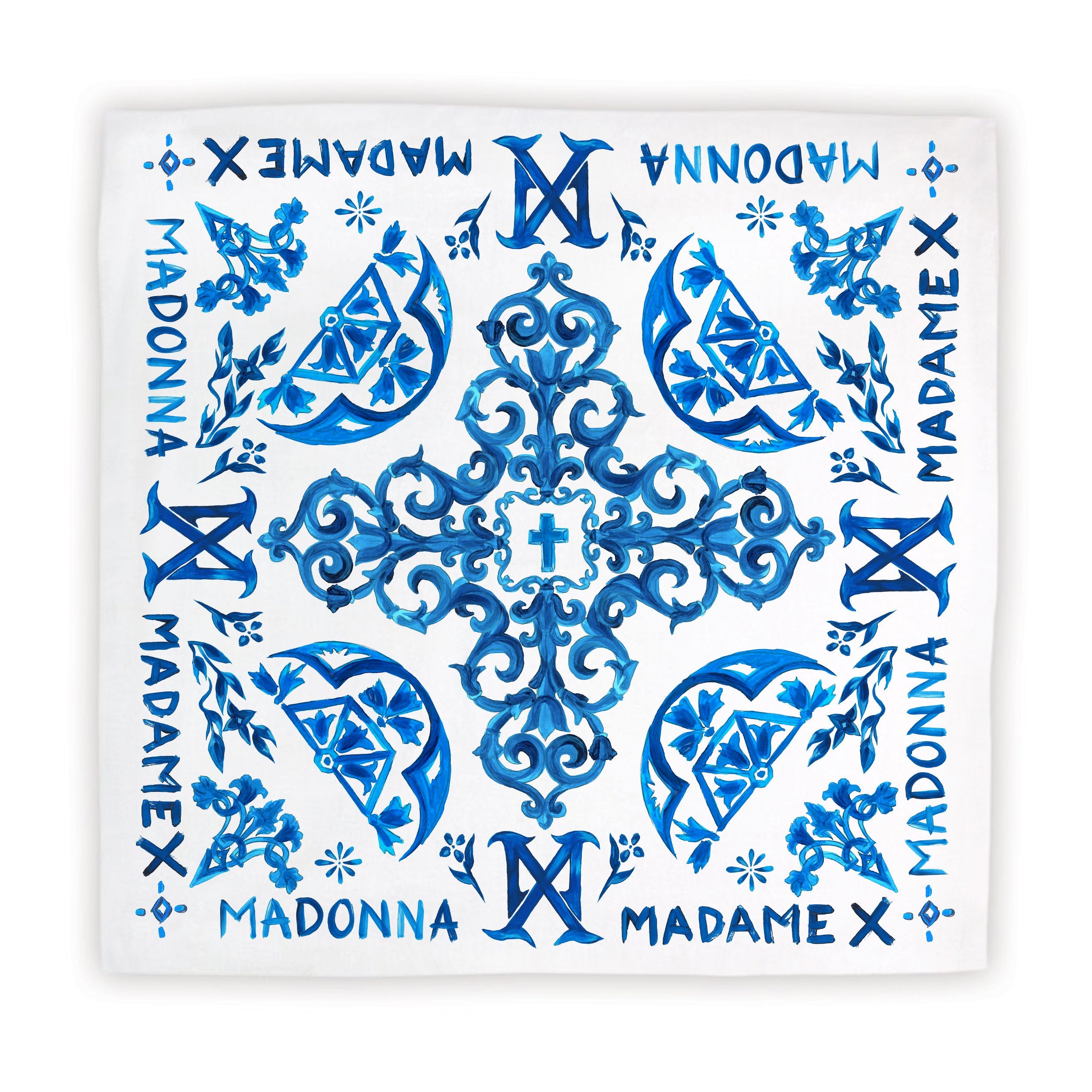 Madonna Blue Tiles Scarf